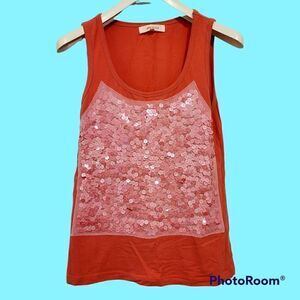 2/$20 Vintage pink sequins tank top